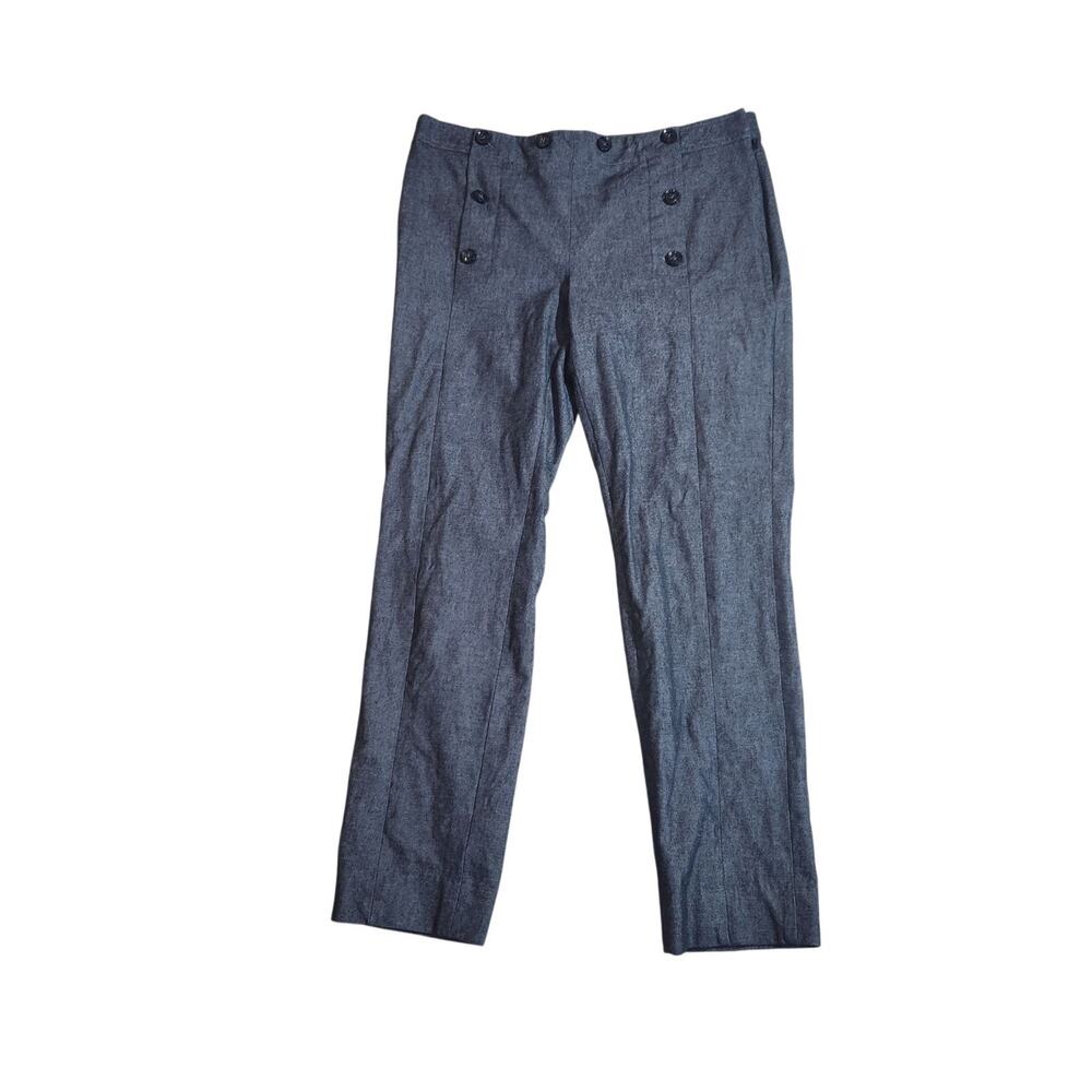 Banana Republic Sloan Sailor Dress Pants Denim Look Blue Womens Size 8